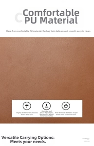 Detailed macro view of waterproof and wear-resistant brown lychee texture PU leather fabric