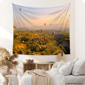 Bohemian sunset hot air balloon tapestry for bedroom wall hanging decoration