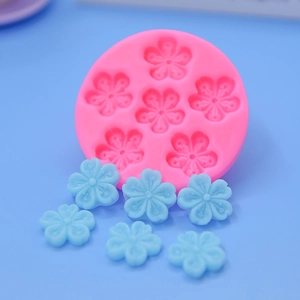 Pink sakura flower silicone mold for DIY baking and chocolate cake decoration