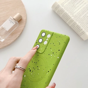 Speckled Magnetic Phone Case with Lens Protection Soft TPU Cover for Samsung S23 S25 Ultra