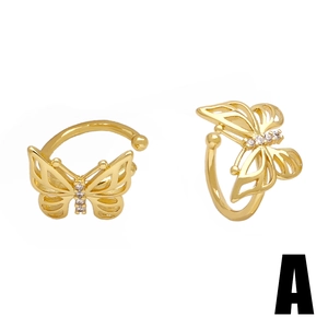 Schmetterling Ohrmanschette mit 18K Vergoldung und Zirkonia im Cut-out Design
