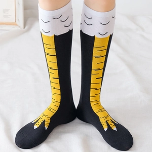 Chicken Feet Socks Novelty Over The Knee Long Tube Funny Printed Cotton Blend Combed Comfy For Women