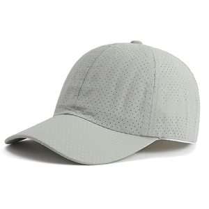Casquette de baseball gris clair respirante à séchage rapide avec maille pour sport extérieur