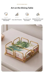 Modern gold iron napkin holder detail with gravity arm and rust-proof metal finish