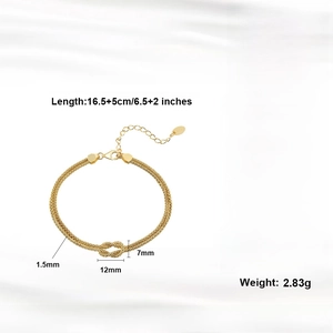 Tabella taglie dettagliata per bracciale a doppio strato in argento S925 con nodo