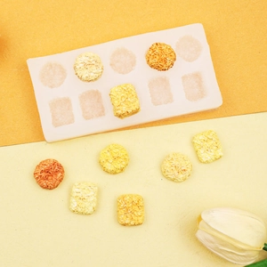 Detail of 10-cavity silicone mold with realistic mini instant noodle resin models