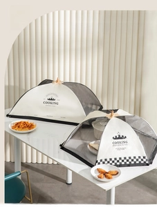 Détails de couvre-plats pliables en mesh de formes rectangulaire et hexagonale avec poignée