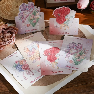 Detail of assorted Mother's Day floral greeting cards with tulip and rose illustrations