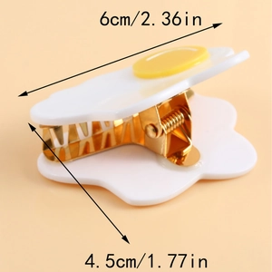 Poached egg acetate hair claw clip, creative french design hair accessories for women