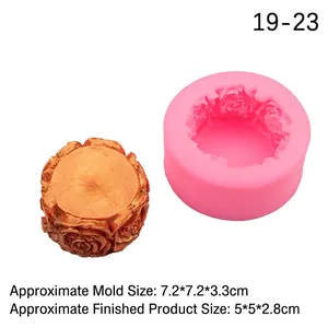 Pink silicone rose flower mold for DIY fondant and handmade soap crafting projects