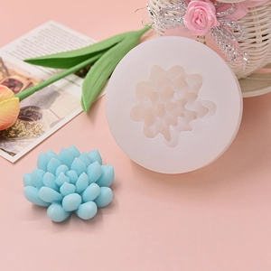 Succulent flower silicone mold for DIY cake decorating and handmade soap casting