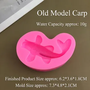 Detail view of pink silicone fish mold showing intricate scales for cake decorating