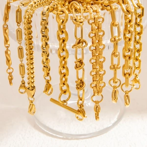 Waterproof Hypoallergenic Stainless Steel Chain Bracelet 18K Gold Plated Luxury Fashion Jewelry Accessory For Women Gift