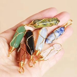 Pendente In Cristallo A Pilastro Esagonale Fatto A Mano Avvolto In Filo Pietra Naturale Gioiello Boho Per Donne Ragazze