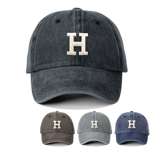 Washed Cotton Baseball Cap Retro Embroidered Letter Sunshade Outdoor Casual Adjustable Sun Hat For Men Women
