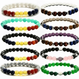 Natural Tiger Eye Agate Crystal Beaded Bracelet Handmade Elastic Stone Jewelry For Men Women Fashion Bohemian