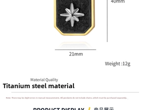 Detailed view of titanium steel military tag with carbon fiber and silver star