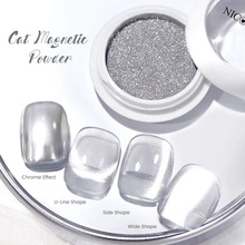 Detailed views of silver cat magnetic powder effects including chrome and U-line styles