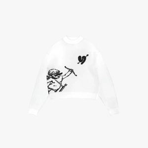 Maglione Da Donna Girocollo Manica Lunga Jacquard Cupido Cuore Maglia Y2K Top Casual Oversize