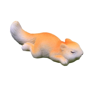 Miniature resin sleeping squirrel figurine for moss landscape and garden decoration