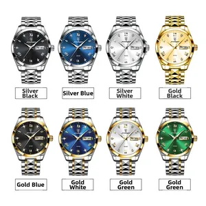 Business quartz watch collection featuring dual calendar display and stainless steel straps