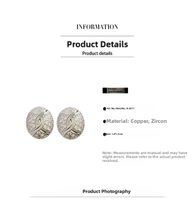 Macro detail of oval zircon stud earrings featuring intricate woven silver metal textures