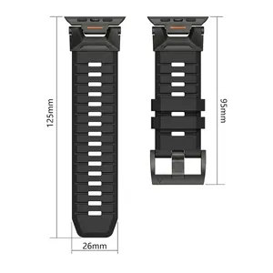 Cinturino Apple Watch in fluoroelastomero lunghezze 125mm e 95mm larghezza 26mm