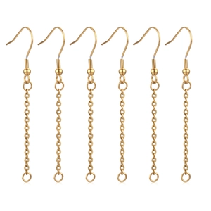 Earring Hook Extension Long Chain Tassels Stainless Steel DIY Jewelry Making Findings Components Craft Earring Wire Supplies