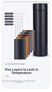 Detail of 5-layer thermal insulation technology and 304 stainless steel vacuum cup structure