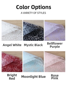 Detailed color options of waterproof floral lace wrapping paper for DIY bouquet decor