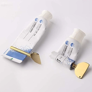 Golden zinc alloy toothpaste squeezer key set for metal cosmetics and hair care tubes