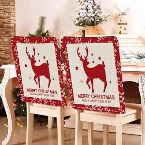 Christmas chair covers featuring reindeer patterns and festive holiday home decorations