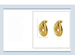 Detail specifications of 18K gold plated stainless steel round earrings with crystals