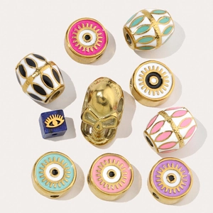 Skull and evil eye stainless steel beads for DIY jewelry making in various shapes