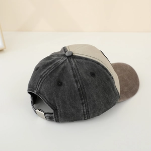 Vintage retro kids dinosaur baseball cap with washed cotton color block design