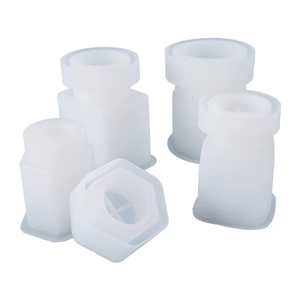 5-piece geometric resin silicone mold set for cylinder and square storage jars
