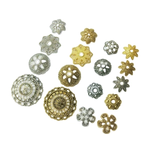 Vintage alloy tassel bead caps and spacer flower trays for DIY jewelry making accessories