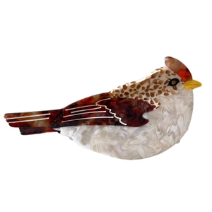 Creative parrot hair claw clip with colorful acetate bird design and marble textures