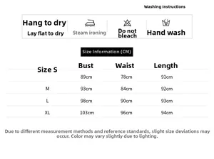 Guía de tallas e instrucciones de lavado para vestido de maternidad de lunares