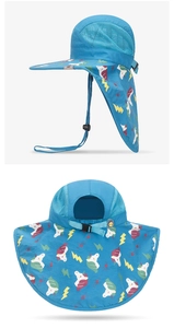 Chapeau de soleil enfant à séchage rapide avec protège-nuque et motif licorne