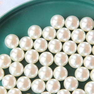 Glossy white round ABS imitation pearls for DIY crafts and jewelry making accessories