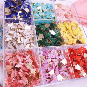 Butterfly Pendants Charms Acrylic Alloy Colorful DIY Jewelry Making Accessories For Earring Necklace Crafting
