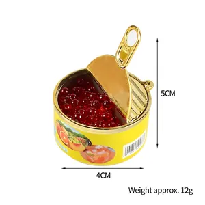 Miniatur 5cm gelbe Fischrogen Obstkonserve Requisite Modell mit goldener Kappe