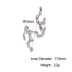Detailed size specifications for coral design stainless steel ring with 17.4mm inner diameter
