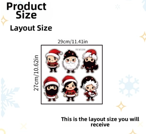 Size specifications for Christmas wall decal showing dimensions 29cm width and 27cm height