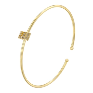 Detailed close-up of a gold-plated bracelet featuring a sparkling zircon H letter charm