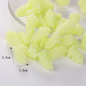 Miniature yellow grape charms for DIY crafts with 2.5cm by 1.4cm size detail