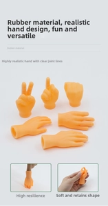 Macro detail of the high-rebound soft rubber finger puppets showing flexible material