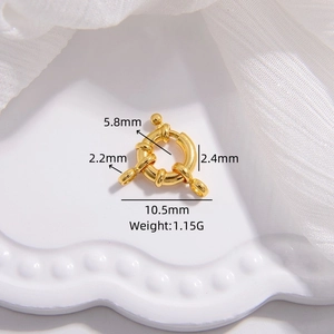 Polished golden S925 sterling silver steering wheel spring clasp for DIY jewelry