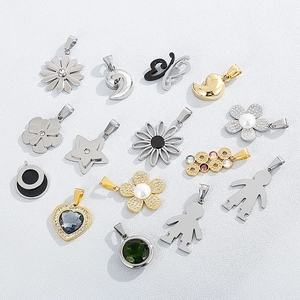 Fashionable stainless steel pendants set with daisy, heart, and star shapes for women